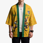 Australia Rugby Custom Kimono Glory Be To Wallabies Aboriginal Motif - Aussie Hoodie