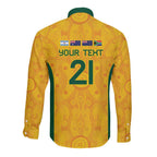 Australia Rugby Custom Long Sleeve Button Shirt Glory Be To Wallabies Aboriginal Motif - Aussie Hoodie