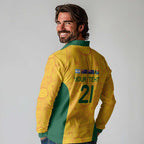 Australia Rugby Custom Long Sleeve Polo Shirt Glory Be To Wallabies Aboriginal Motif - Aussie Hoodie