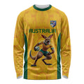 Australia Rugby Custom Long Sleeve Shirt Glory Be To Wallabies Aboriginal Motif - Aussie Hoodie