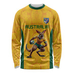 Australia Rugby Custom Long Sleeve Shirt Glory Be To Wallabies Aboriginal Motif - Aussie Hoodie