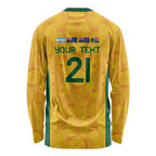 Australia Rugby Custom Long Sleeve Shirt Glory Be To Wallabies Aboriginal Motif - Aussie Hoodie