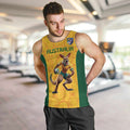 Australia Rugby Custom Men Tank Top Glory Be To Wallabies Aboriginal Motif - Aussie Hoodie