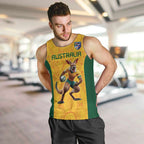 Australia Rugby Custom Men Tank Top Glory Be To Wallabies Aboriginal Motif - Aussie Hoodie