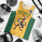Australia Rugby Custom Men Tank Top Glory Be To Wallabies Aboriginal Motif - Aussie Hoodie