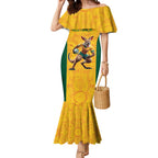 Australia Rugby Custom Mermaid Dress Glory Be To Wallabies Aboriginal Motif - Aussie Hoodie