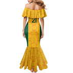 Australia Rugby Custom Mermaid Dress Glory Be To Wallabies Aboriginal Motif - Aussie Hoodie