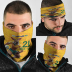 Australia Rugby Custom Neck Gaiter Glory Be To Wallabies Aboriginal Motif - Aussie Hoodie