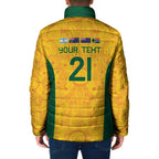 Australia Rugby Custom Padded Jacket Glory Be To Wallabies Aboriginal Motif - Aussie Hoodie
