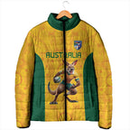 Australia Rugby Custom Padded Jacket Glory Be To Wallabies Aboriginal Motif - Aussie Hoodie