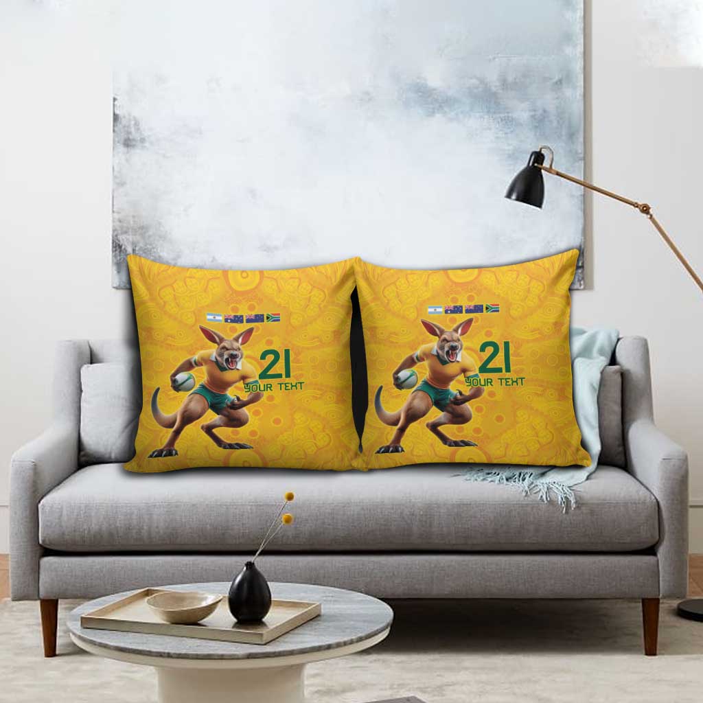 Australia Rugby Custom Pillow Cover Glory Be To Wallabies Aboriginal Motif - Aussie Hoodie