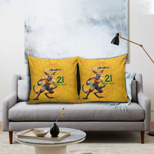 Australia Rugby Custom Pillow Cover Glory Be To Wallabies Aboriginal Motif - Aussie Hoodie