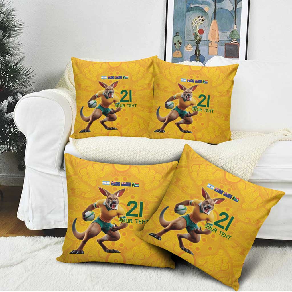 Australia Rugby Custom Pillow Cover Glory Be To Wallabies Aboriginal Motif - Aussie Hoodie