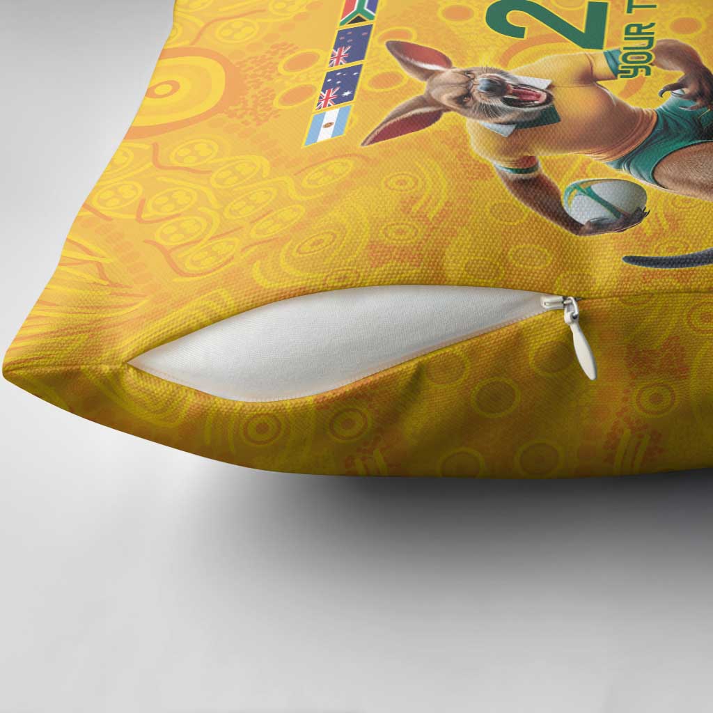 Australia Rugby Custom Pillow Cover Glory Be To Wallabies Aboriginal Motif - Aussie Hoodie