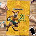 Australia Rugby Custom Puzzle Glory Be To Wallabies Aboriginal Motif - Aussie Hoodie