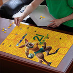 Australia Rugby Custom Puzzle Glory Be To Wallabies Aboriginal Motif - Aussie Hoodie