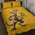 Australia Rugby Custom Quilt Bed Set Glory Be To Wallabies Aboriginal Motif - Aussie Hoodie