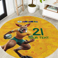 Australia Rugby Custom Round Carpet Glory Be To Wallabies Aboriginal Motif - Aussie Hoodie