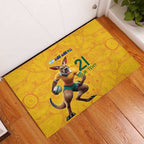 Australia Rugby Custom Rubber Doormat Glory Be To Wallabies Aboriginal Motif - Aussie Hoodie