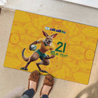 Australia Rugby Custom Rubber Doormat Glory Be To Wallabies Aboriginal Motif - Aussie Hoodie