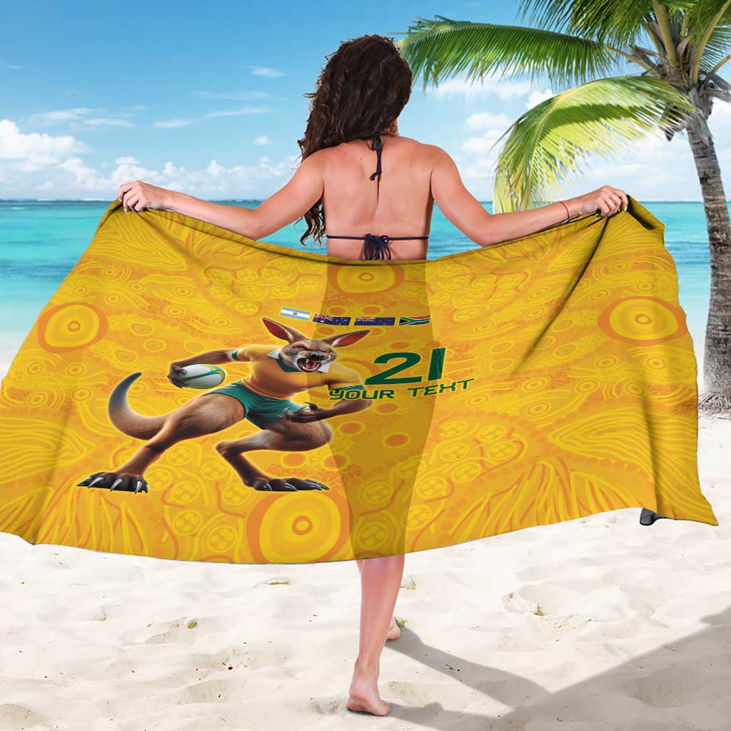 Australia Rugby Custom Sarong Glory Be To Wallabies Aboriginal Motif - Aussie Hoodie