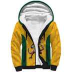 Australia Rugby Custom Sherpa Hoodie Glory Be To Wallabies Aboriginal Motif - Aussie Hoodie
