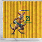 Australia Rugby Custom Shower Curtain Glory Be To Wallabies Aboriginal Motif - Aussie Hoodie