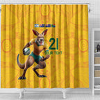 Australia Rugby Custom Shower Curtain Glory Be To Wallabies Aboriginal Motif - Aussie Hoodie