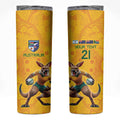 Australia Rugby Custom Skinny Tumbler Glory Be To Wallabies Aboriginal Motif - Aussie Hoodie