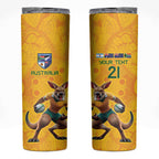 Australia Rugby Custom Skinny Tumbler Glory Be To Wallabies Aboriginal Motif - Aussie Hoodie