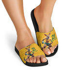 Australia Rugby Custom Slide Sandals Glory Be To Wallabies Aboriginal Motif - Aussie Hoodie