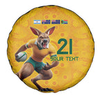 Australia Rugby Custom Spare Tire Cover Glory Be To Wallabies Aboriginal Motif - Aussie Hoodie