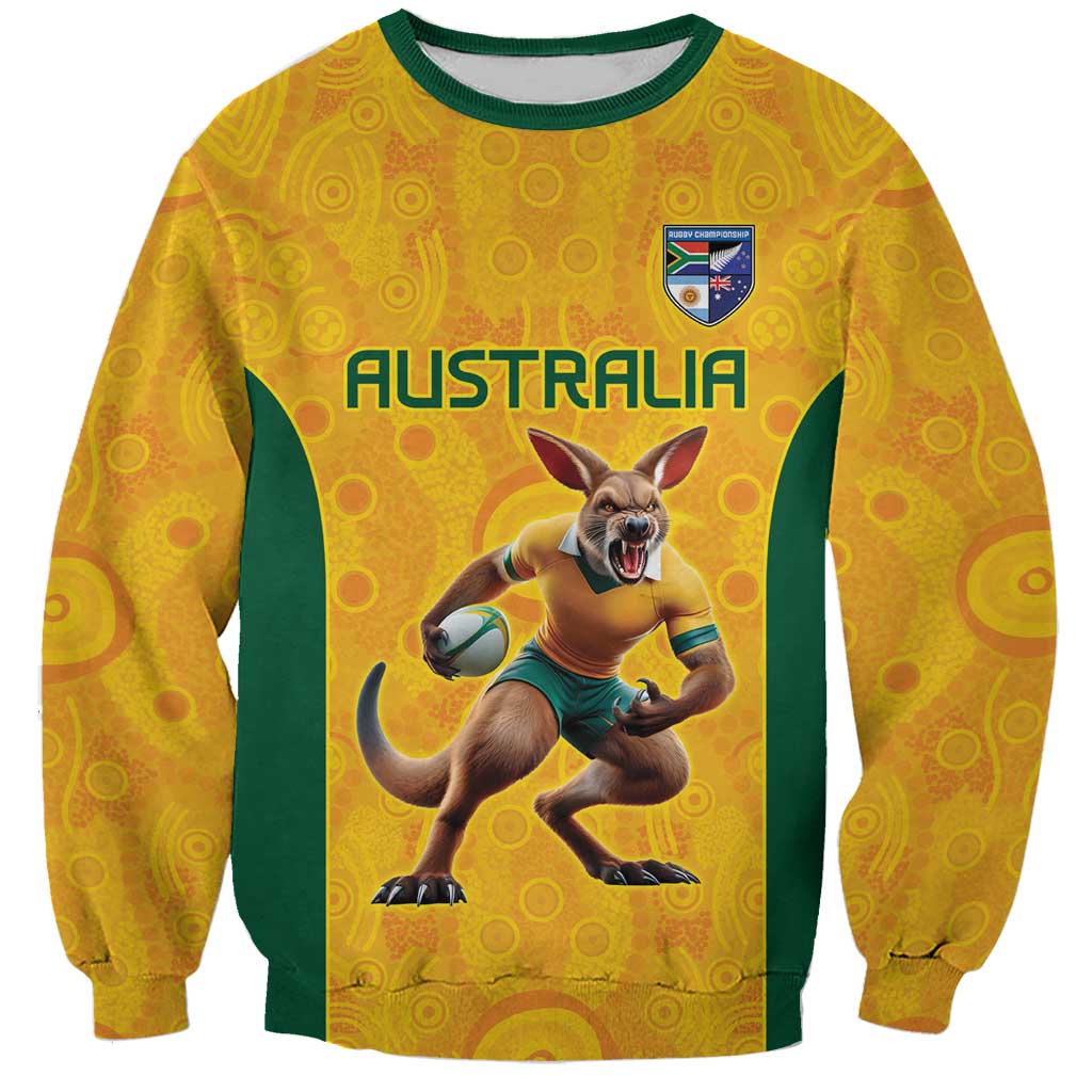 Australia Rugby Custom Sweatshirt Glory Be To Wallabies Aboriginal Motif - Aussie Hoodie