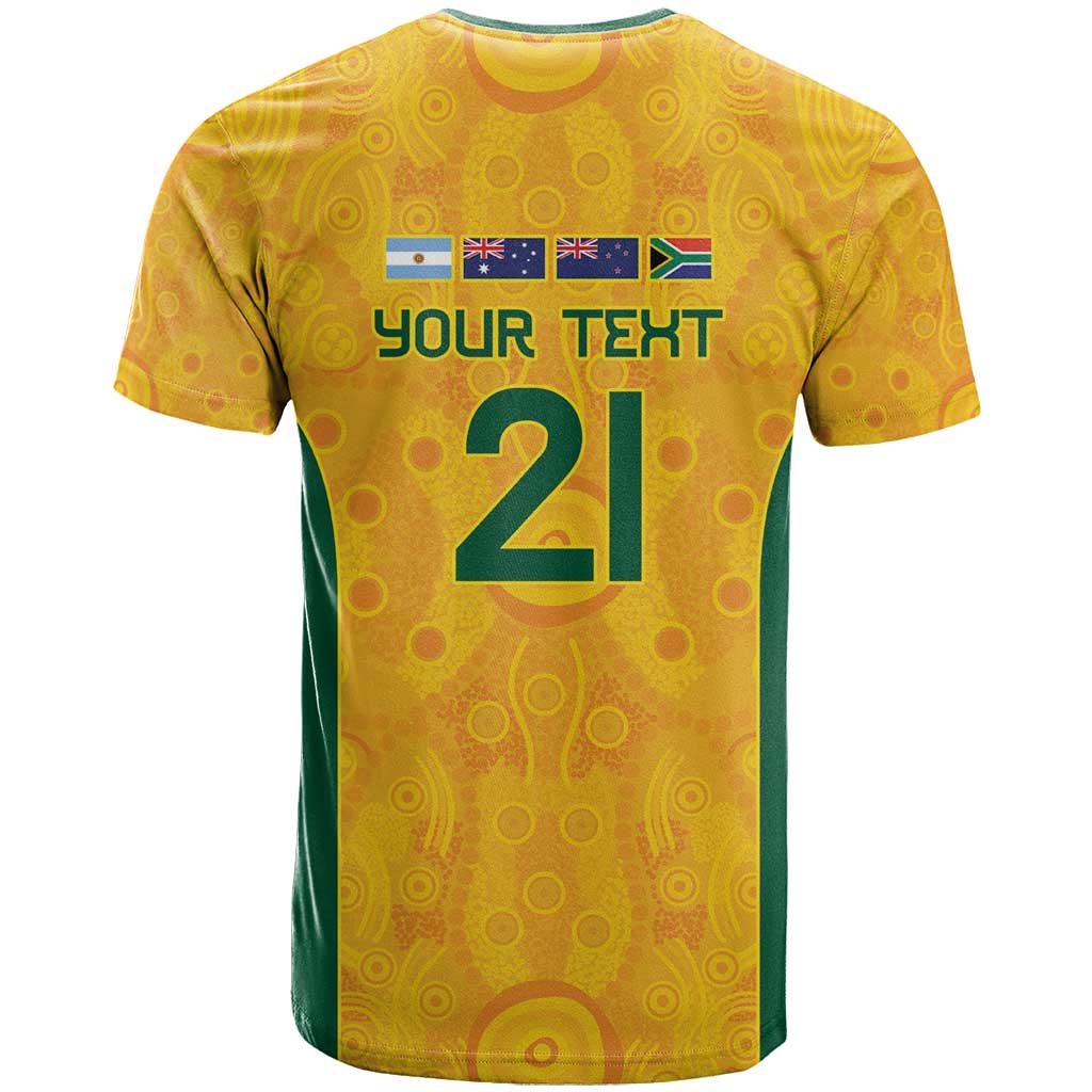 Australia Rugby Custom T Shirt Glory Be To Wallabies Aboriginal Motif - Aussie Hoodie