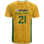 Australia Rugby Custom T Shirt Glory Be To Wallabies Aboriginal Motif - Aussie Hoodie