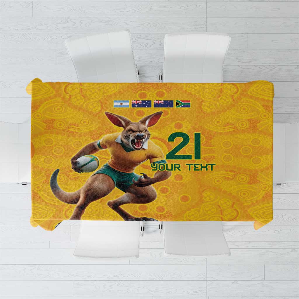 Australia Rugby Custom Tablecloth Glory Be To Wallabies Aboriginal Motif - Aussie Hoodie