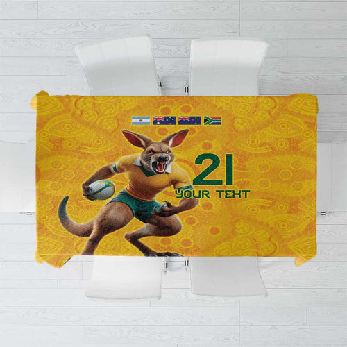 Australia Rugby Custom Tablecloth Glory Be To Wallabies Aboriginal Motif - Aussie Hoodie