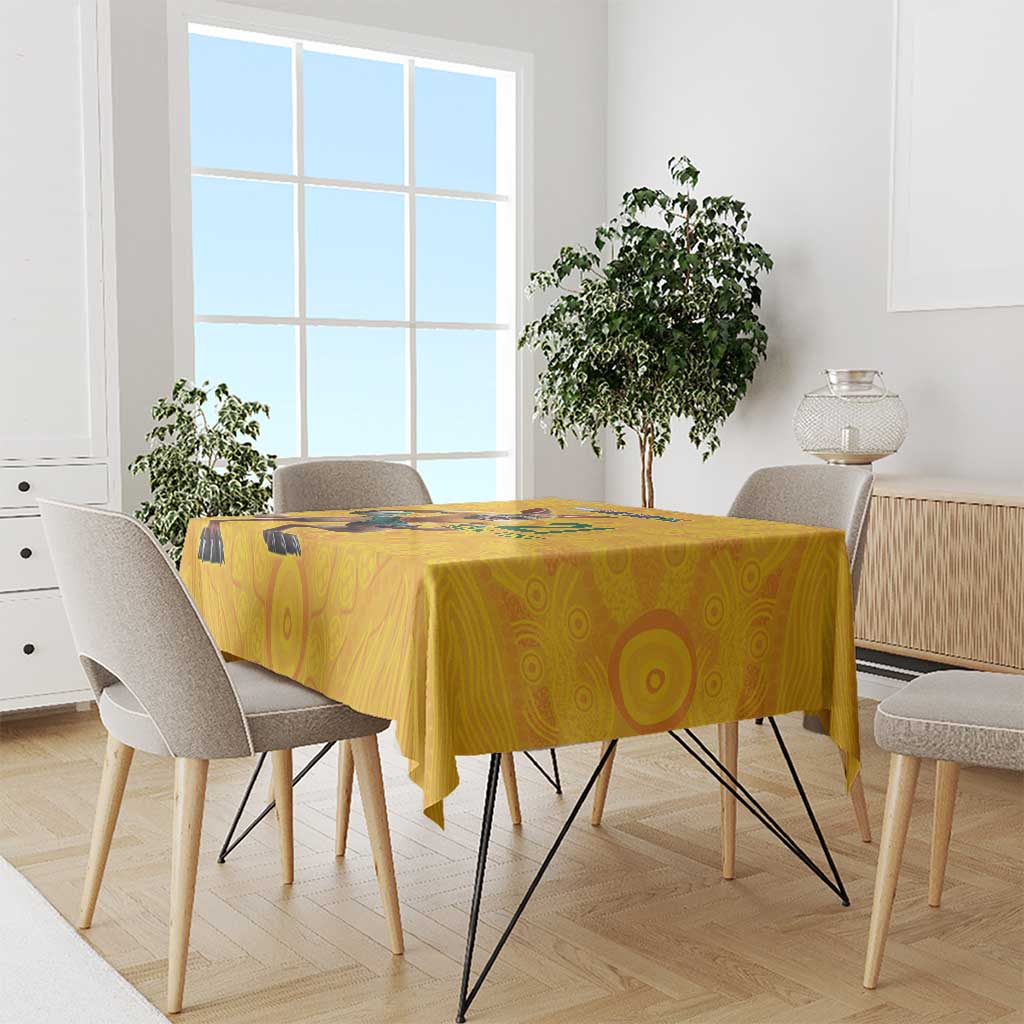 Australia Rugby Custom Tablecloth Glory Be To Wallabies Aboriginal Motif - Aussie Hoodie