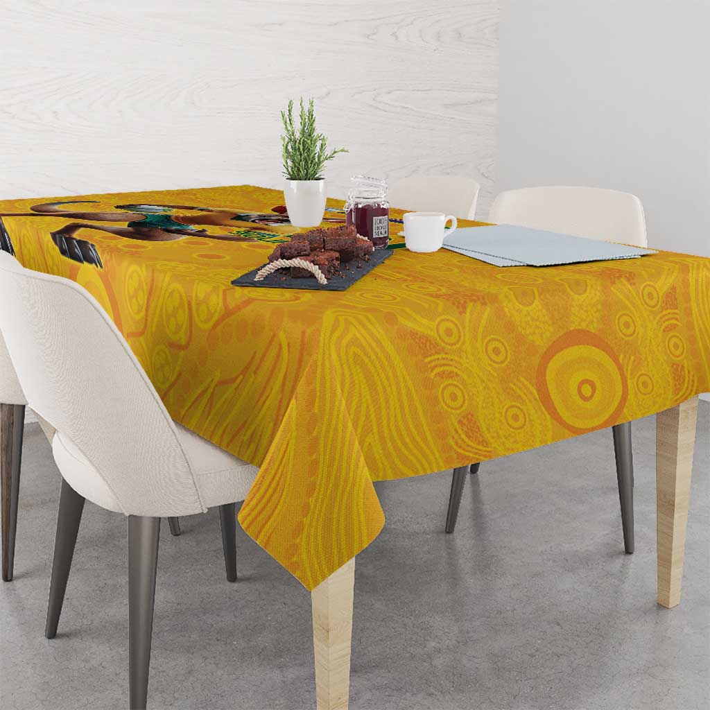 Australia Rugby Custom Tablecloth Glory Be To Wallabies Aboriginal Motif - Aussie Hoodie