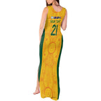 Australia Rugby Custom Tank Maxi Dress Glory Be To Wallabies Aboriginal Motif - Aussie Hoodie