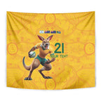 Australia Rugby Custom Tapestry Glory Be To Wallabies Aboriginal Motif - Aussie Hoodie