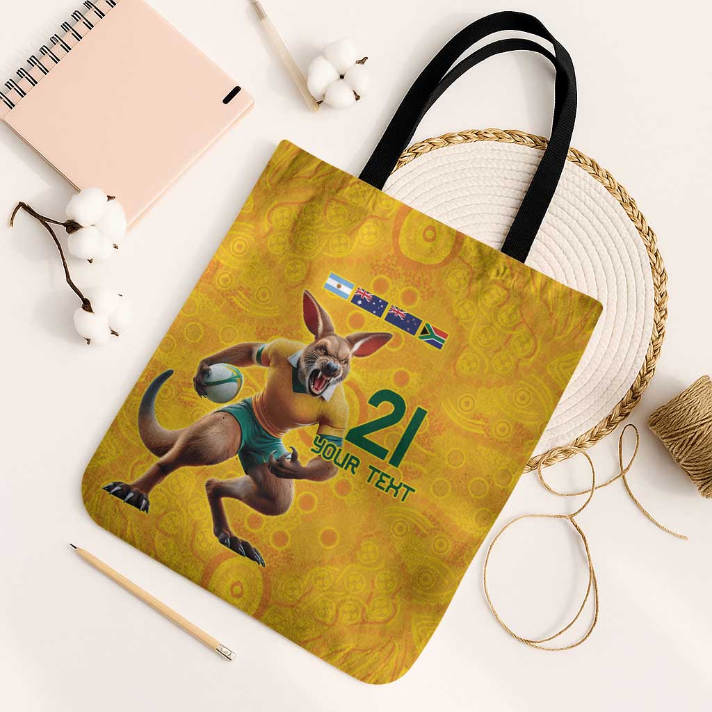 Australia Rugby Custom Tote Bag Glory Be To Wallabies Aboriginal Motif - Aussie Hoodie