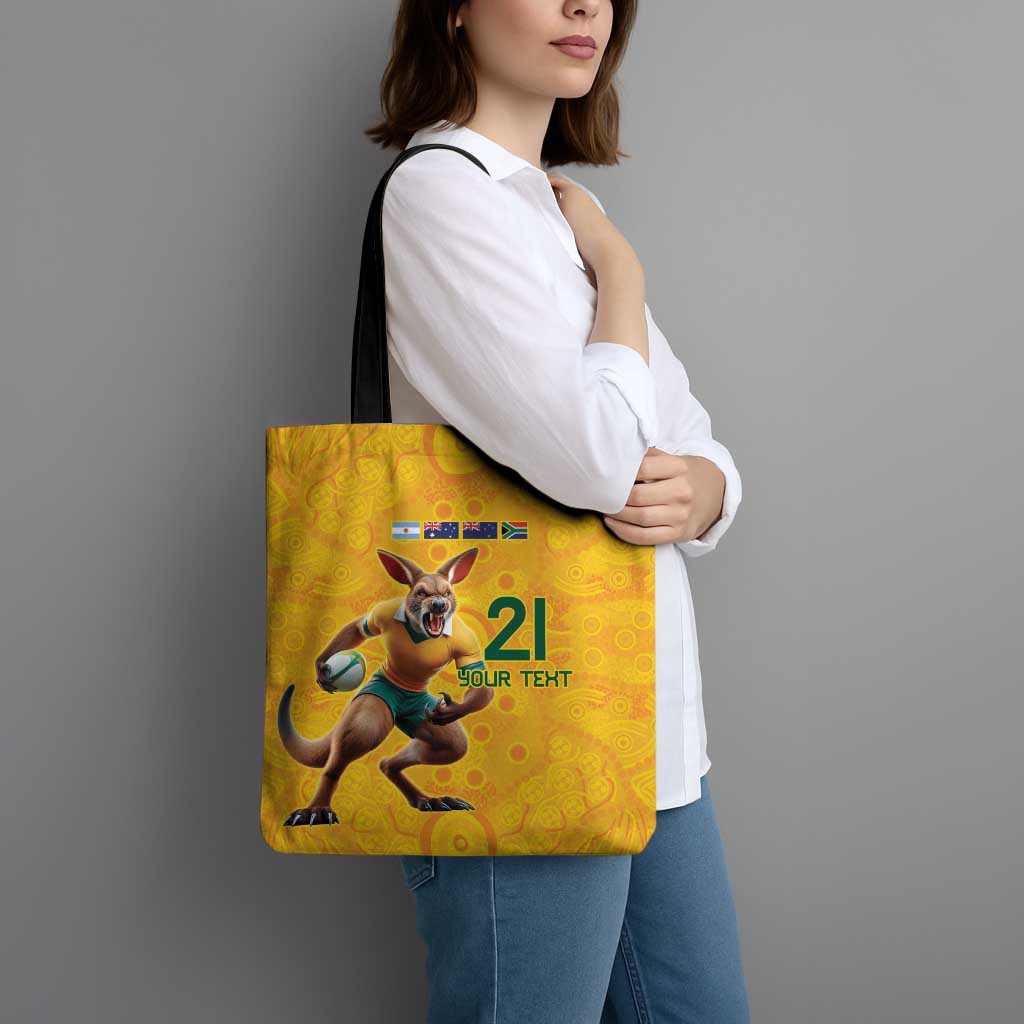Australia Rugby Custom Tote Bag Glory Be To Wallabies Aboriginal Motif - Aussie Hoodie