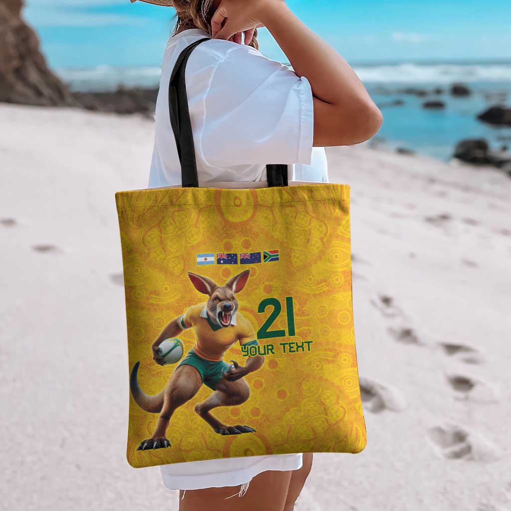 Australia Rugby Custom Tote Bag Glory Be To Wallabies Aboriginal Motif - Aussie Hoodie