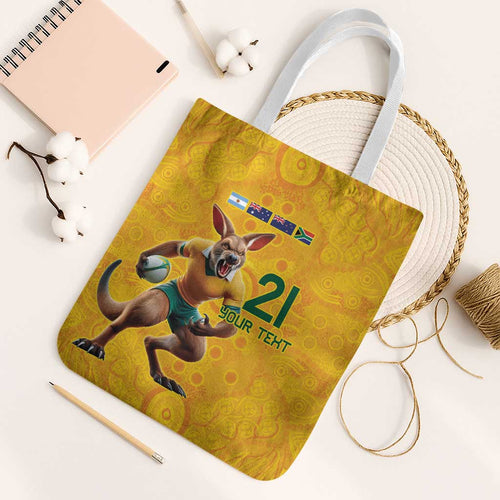 Australia Rugby Custom Tote Bag Glory Be To Wallabies Aboriginal Motif - Aussie Hoodie