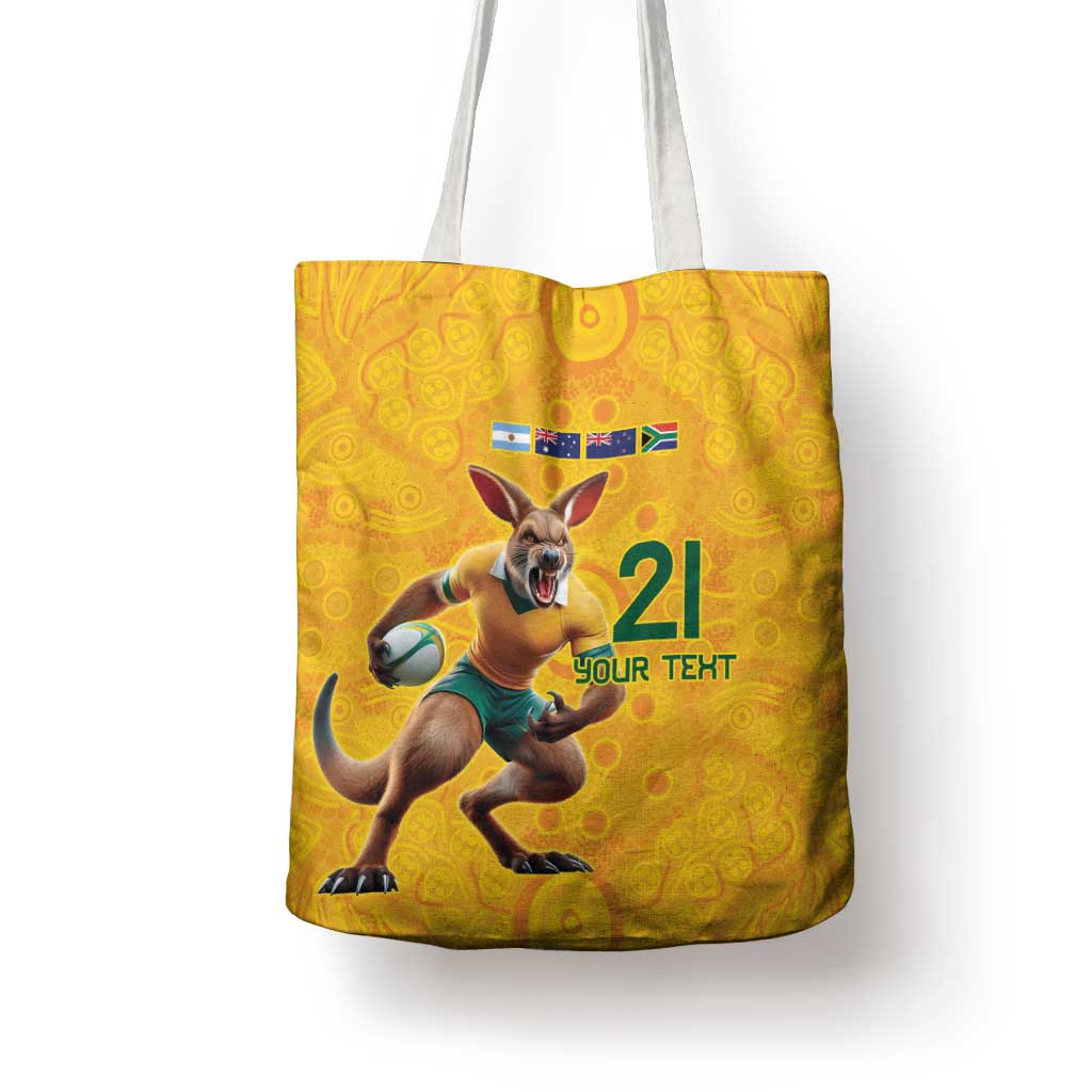Australia Rugby Custom Tote Bag Glory Be To Wallabies Aboriginal Motif - Aussie Hoodie