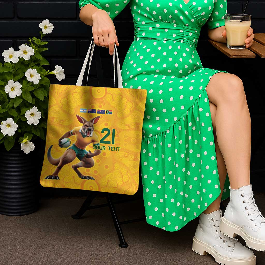 Australia Rugby Custom Tote Bag Glory Be To Wallabies Aboriginal Motif - Aussie Hoodie