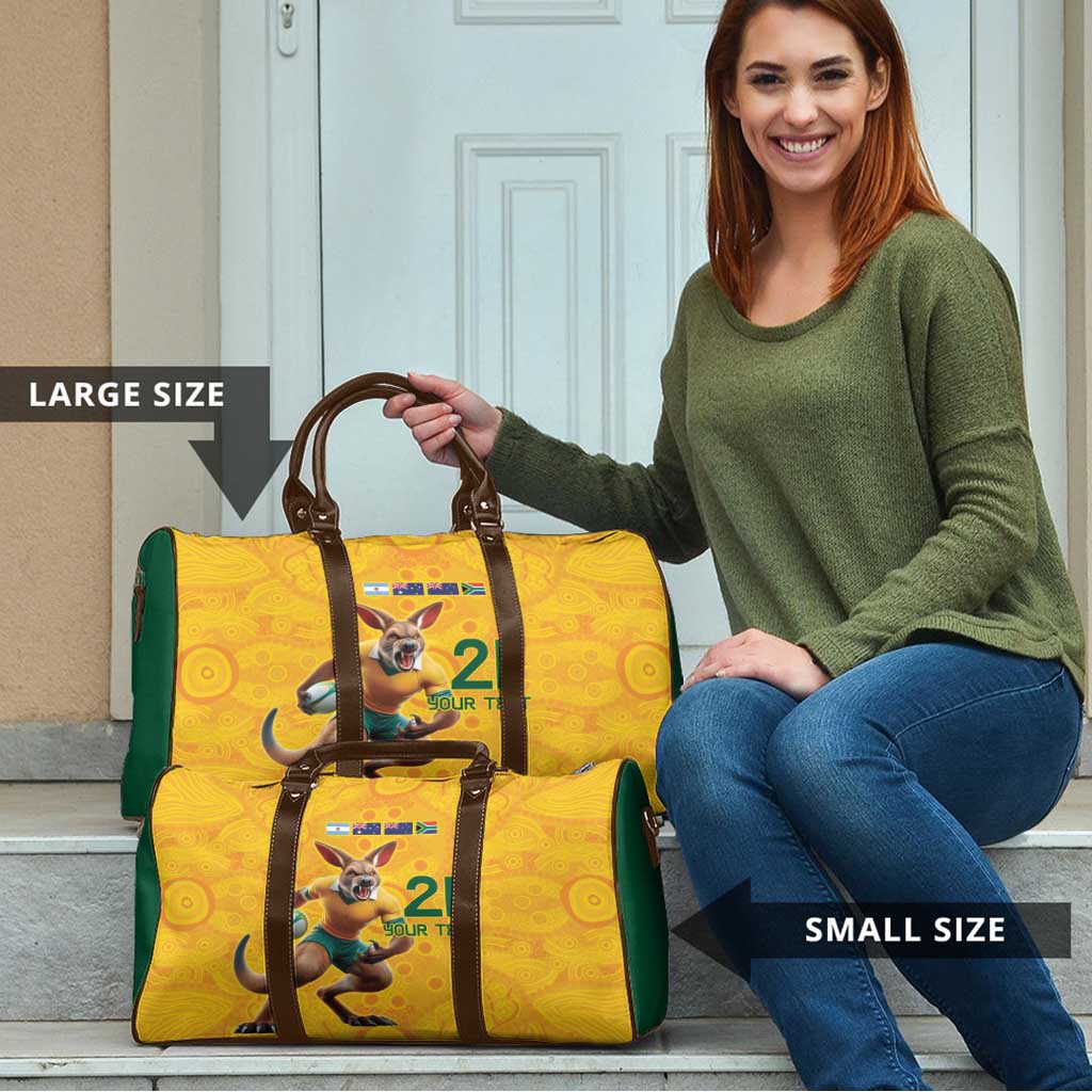 Australia Rugby Custom Travel Bag Glory Be To Wallabies Aboriginal Motif - Aussie Hoodie