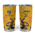 Australia Rugby Custom Tumbler Cup Glory Be To Wallabies Aboriginal Motif - Aussie Hoodie