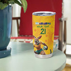 Australia Rugby Custom Tumbler Cup Glory Be To Wallabies Aboriginal Motif - Aussie Hoodie